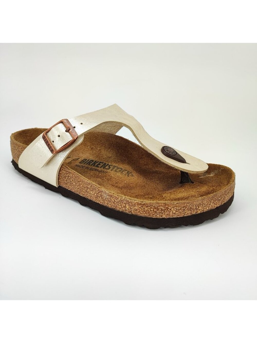 Birkenstock Gizeh Women's Size 6US Sandals Birko-Flor Graceful Pearl White Thong
